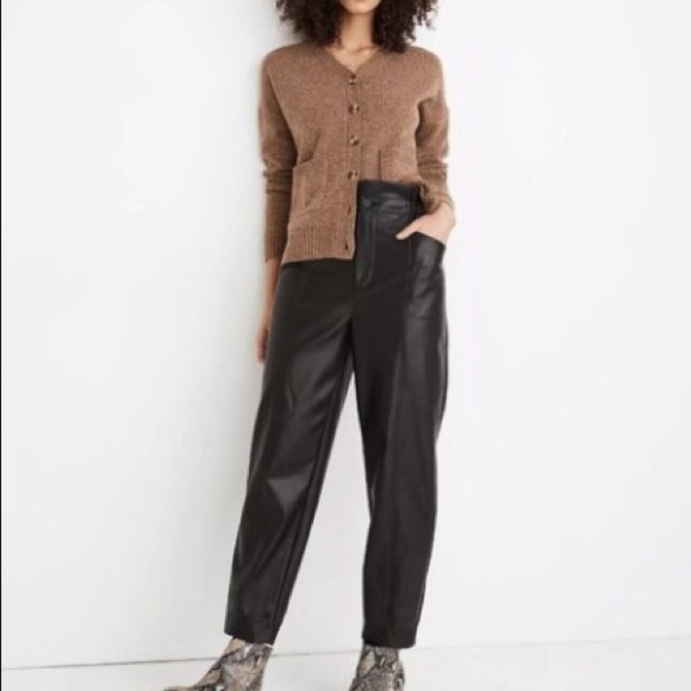 Madewell Vegan Leather Pull-On Paperbag Pants